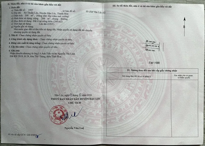 Cần bán Siêu Phẩm, 2 Lô đất đấu giá tại Thuẫn Lộc, Hậu Lộc