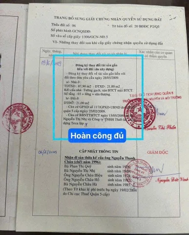 Chính Chủ Bán Nhà Hẻm 119/19/6 Nguyễn Văn Cừ – Giá 7,45 tỷ