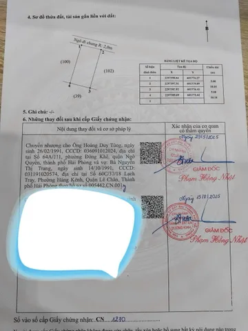 Lô đất mặt đường nhựa 6m Hòa Nghĩa - Dương Kinh - ZALO 0567 222 555