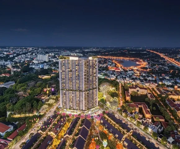 Căn hộ sân vườn Ecopalace Buôn Ma Thuột - view hồ bơi.