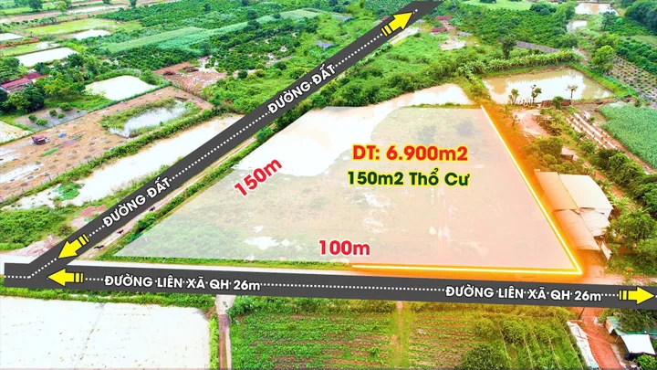 Bán đất 4473.5m² có sẵn 150m² thổ cư ngang 80m giá 4.8 tỷ tại Xã Vụ Bổn