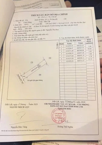 Bán đất 170.1m² có sẵn 60m² thổ cư ngang 5m giá 255 triệu tại Xã Cuôr Đăng