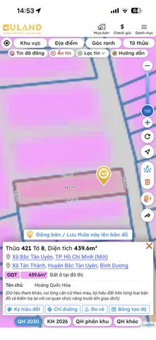 Bán nhà 439.6m² ngang 10m giá 3.9tỷ tại khu Công Nghiệp Công Nghệ Cao Xã Bắc Tân Uyên