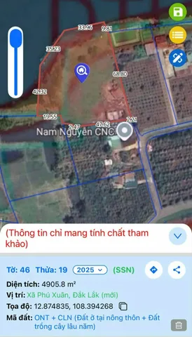 Bán đất 4905m² ngang 47.0m giá 1.6 tỷ tại Xã Phú Xuân