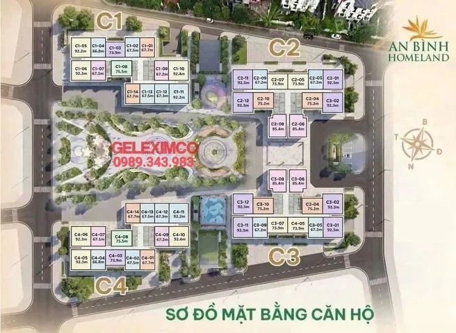 CHUNG CƯ AN BÌNH HOMELAND SUẤT NGOẠI GIAO TẦNG ĐẸP