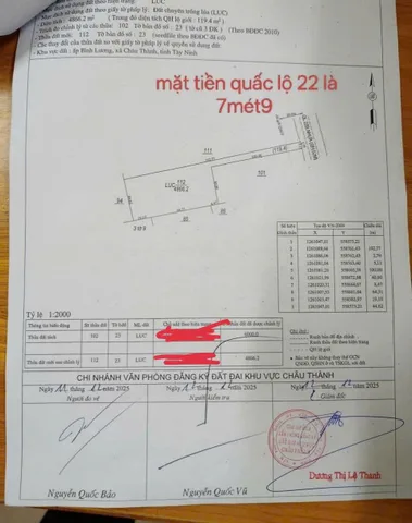 Bán đất 4907.2m² ngang 7m giá 1.85 tỷ tại Xã Châu Thành