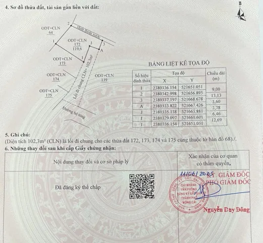 Bán đất 120.3m² có sẵn 120m² thổ cư ngang 9m giá 1.85 tỷ tại Phường Móng Cái 2