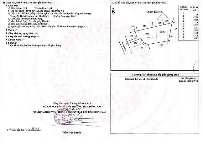 Bán đất 2840m² có sẵn 350m² thổ cư ngang 10m giá 28 tỷ tại Xã An Phước