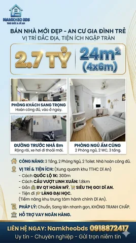 THAY VÌ MUA CHUNG CƯ, CHỌN MUA NHÀ 3 TẦNG ĐỂ AN CƯ VÀ TÍCH SẢN LÂU DÀI GIÁ CHỈ 2.7 TỶ