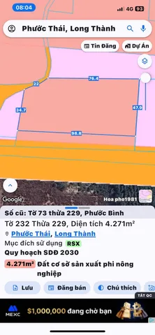 5500m2 đường tập đoàn 7 phước bình 2 mặt tiền.