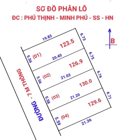 Bán đất đẹp tại Xã Phú Minh, Huyện Sóc Sơn, Hà Nội, DT 129.6m2, giá 26 triệu/m2