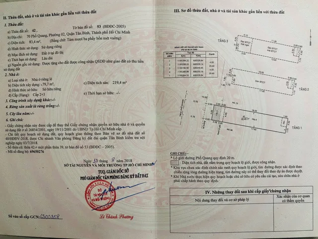 Bán nhà mặt tiền 70 Phổ Quang, Tân Sơn Hòa - DT 83.4 m2, ngang 4.05 m, sổ hồng chính chủ, 27.5 tỷ TL