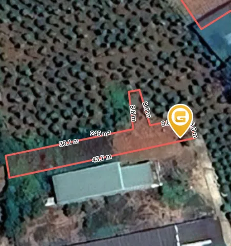Bán đất 244.1m² có sẵn 60m² thổ cư ngang 5.0m giá 895 triệu tại Xã Hòa Phú