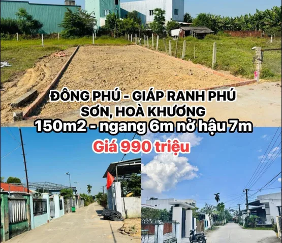 💥Bán lô đất Đông Phú - Giáp ranh Phú Sơn, Hoà Khương giá 990 triệu💥
