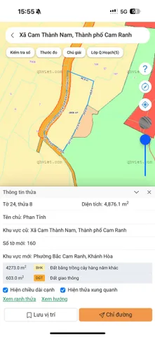 BẮC CAM RANH - 4.876 M2 -- 113 M MẶT TIỀN -- GIÁ CHỈ 1 TỶ 500