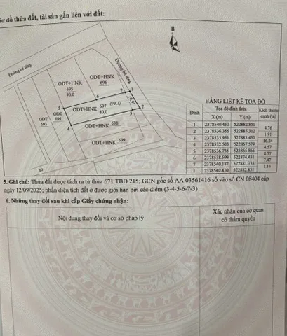 Bán đất 80.4m² có sẵn 73m² thổ cư ngang 4,5m giá 800 triệu tại Phường Móng Cái 1