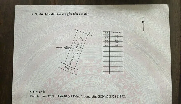 Bán đất 332.8m² có sẵn 70m² thổ cư ngang 10.10m giá 430 triệu tại Xã Đồng Kỳ