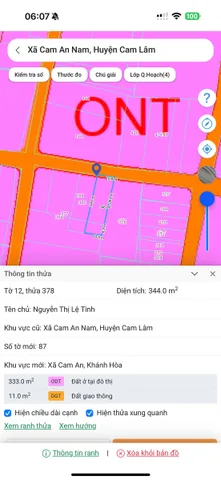 Bán đất 344m² full thổ cư ngang 10m giá 4.13 tỷ tại Xã Cam An