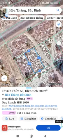 Bán đất 200m² full thổ cư ngang 10m giá 1.6 tỷ tại Xã Hòa Thắng