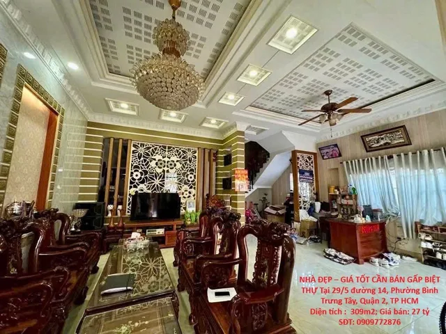 NHÀ ĐẸP – GIÁ TỐT CẦN BÁN GẤP BIỆT THỰ Tại Phường Bình Trưng Tây, Quận 2, TP HCM