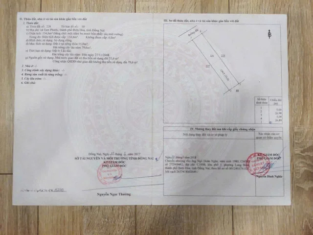 Bán đất 134.6m² có sẵn 55m² thổ cư ngang 5m giá 1.09 tỷ tại Phường Tam Phước