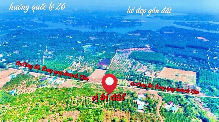 Bán đất 250m² có sẵn 60m² thổ cư ngang 6m giá 175 triệu tại Xã Ea Kar