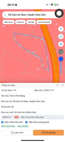 VĨNH ĐÔNG- CAM AN-- 2.092 M2 -- 62 M MẶT TIỀN ĐƯỜNG BÊ TÔNG-- GIÁ CHỈ 3 TỶ 300