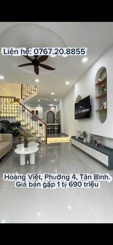 Bán nhà bờ kè Hoàng Việt, P. 4 Tân Bình 49m² SHR. Sẵn HĐ thuê 12tr/tháng