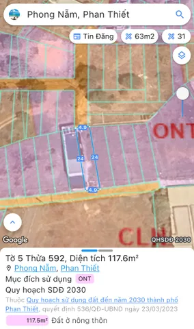 Bán đất 117m² full thổ cư ngang 5m giá 750 triệu tại Phường Bình Thuận