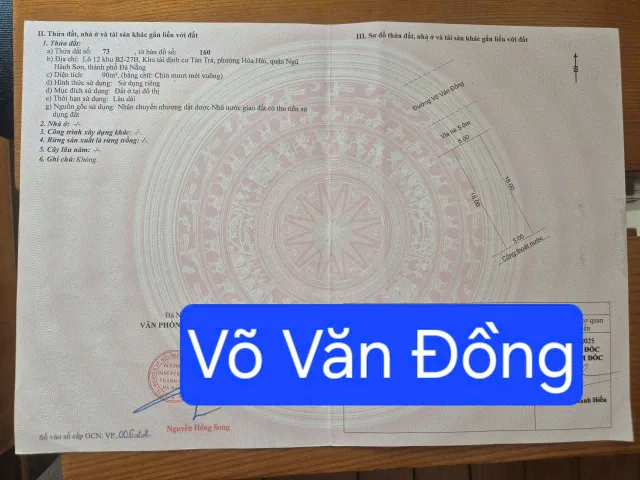 🔴💥Bán đất đường Võ Văn Đồng - Gần bãi tắm Tân Trà
