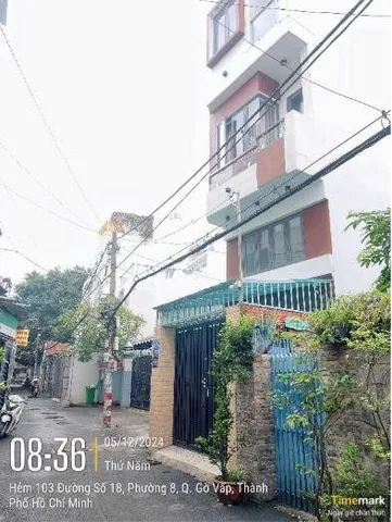 BÁN NHÀ 82.4  M², NGANG 3.5 M, PHƯỜNG 8, GÒ VẤP, HCM