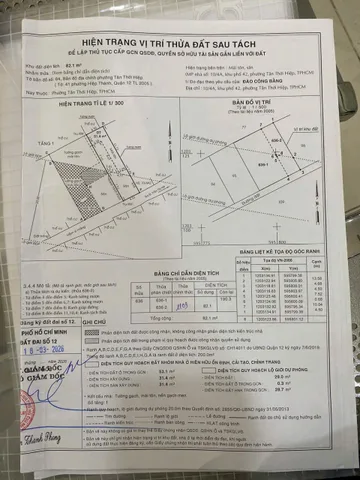 Bán đất 82.7m² có sẵn 70m² thổ cư ngang 4,5m tại Phường Tân Thới Hiệp
