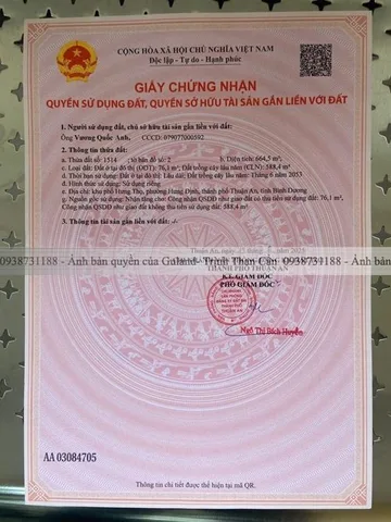 Bán Đất 664.5m2 có sẵn 76 m2 thổ cư giá 8.64 tỷ tại Phường Thuận An TP. Hồ Chí Minh