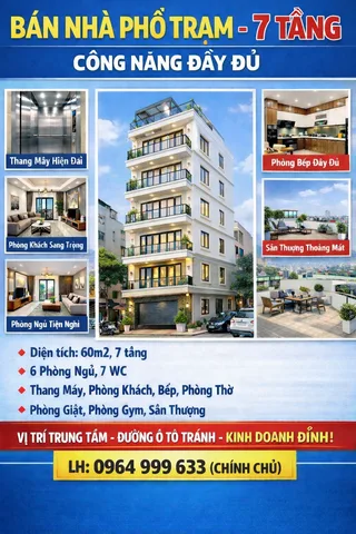 🔥 SIÊU PHẨM PHỐ TRẠM – 7TẦNG – MẶT TIỀN 5M – Ô TÔ TRÁNH – KINH DOANH CỰC ĐỈNH 🔥