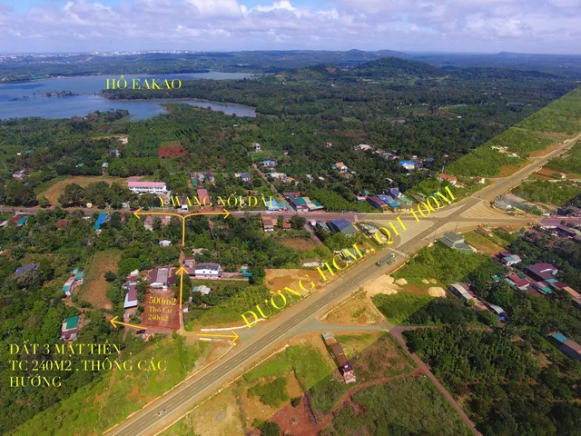 ĐẤT 3  MẶT TIỀN ,NGAY BÙNG BINH NÚT GIAO ĐƯỜNG TRÁNH ĐÔNG-HCM  PHƯỜNG EAKAO
