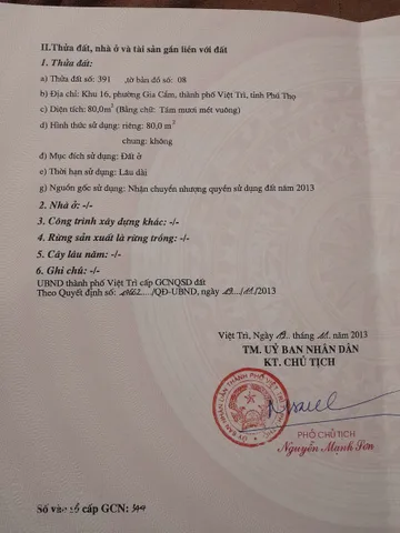 BÁN ĐẤT GIA CẨM – VIỆT TRÌ, PHÚ THỌ  VỊ TRÍ ĐẸP – KINH DOANH TỐT