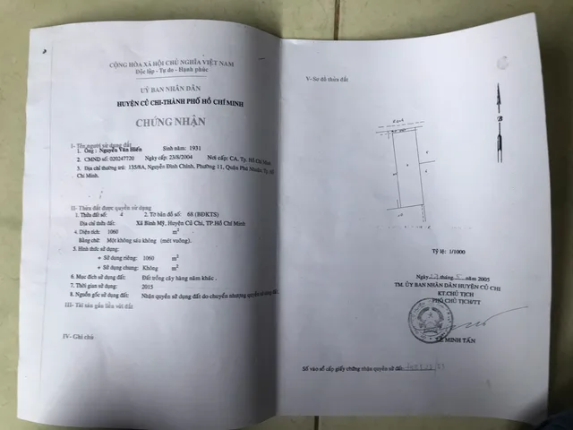 Bán Đất 1060m2 giá 5.5 tỷ tại Xã Bình Mỹ TP. Hồ Chí Minh