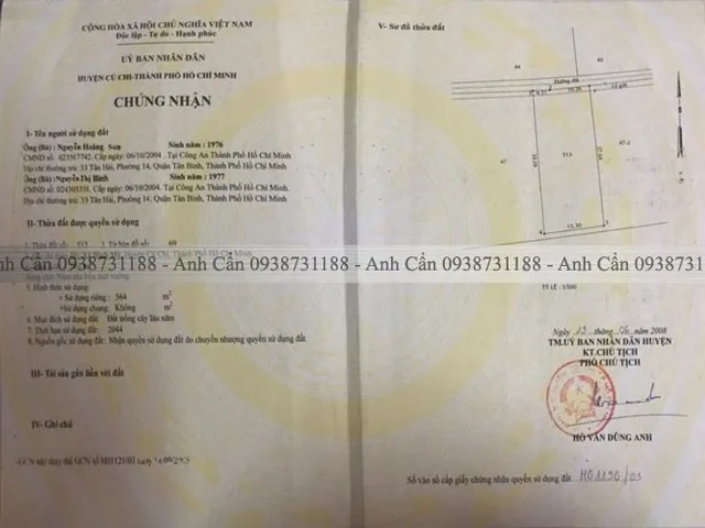 Bán đất 564m² có sẵn 542m² thổ cư ngang 15.3m giá 9.5 tỷ tại Xã Bình Mỹ