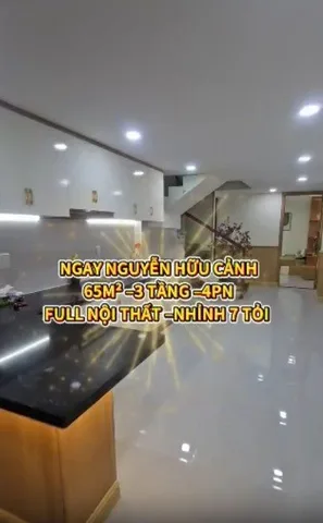 NGAY NGUYỄN HỮU CẢNH 70m2 -  3 tầng 5 PN - Full nội thất - Nhình 7 tỏi - Nhà đẹp ở ngay