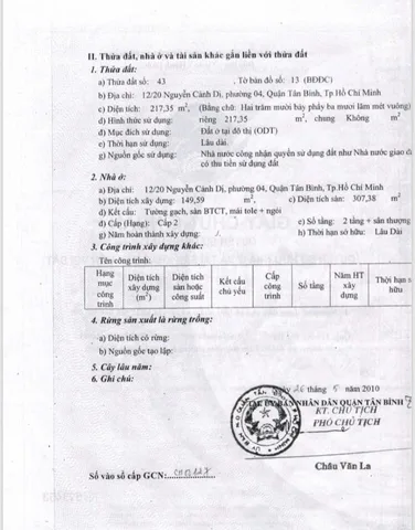 Chính Chủ Bán Nhà Hẻm 12/20 Nguyễn Cảnh Dị – Giá 36,5 tỷ