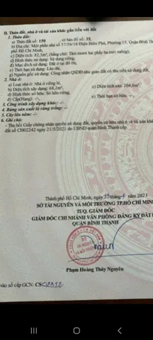 Chính Chủ Bán Nhà Hẻm 57/56/16 Điện Biên Phủ – Giá 11,6 tỷ
