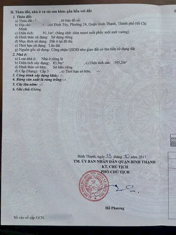 Chính Chủ Bán Nhà Hẻm 217/70/5 Bùi Đình Túy – Giá 16,9 tỷ