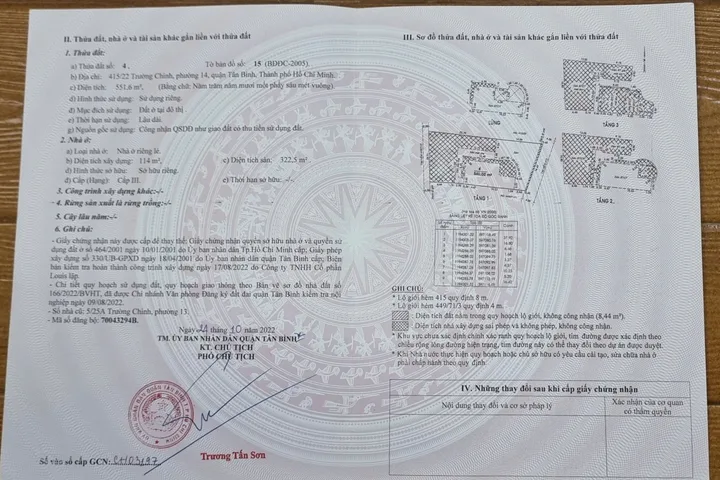 Chính Chủ Bán Nhà Hẻm 415/22 Trường Chinh – Giá 85 tỷ