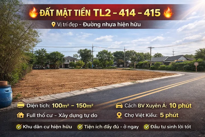 Mặt Tiền TL2 -414 tại củ chi xã phuoc vĩnh an