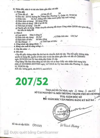 Bán Nhà Hẻm 207/50-52 Đường 3 Tháng 2