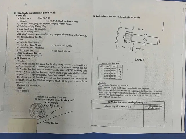 Cần Bán Gấp Nhà Mặt tiền 3 Tân Canh