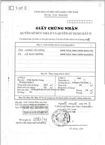Cần Bán Gấp Nhà Hẻm 371/26 Hai Bà Trưng