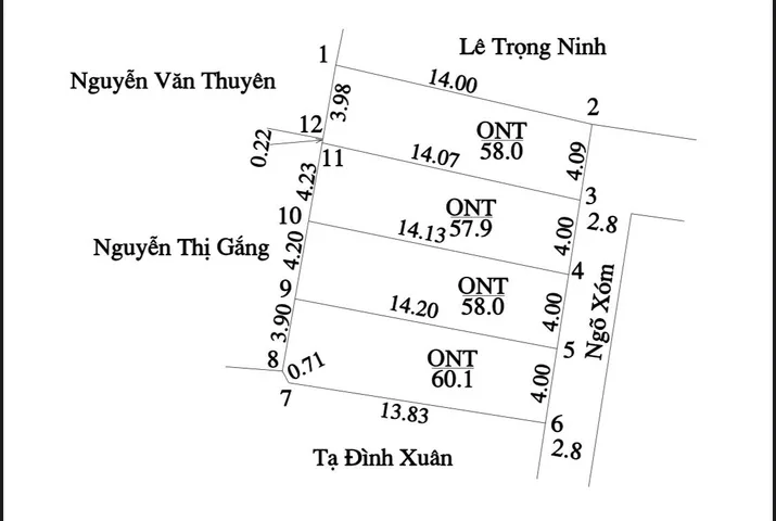 Bán đất 60m² full thổ cư ngang 4m giá 1.95 tỷ tại Xã Xuân Mai