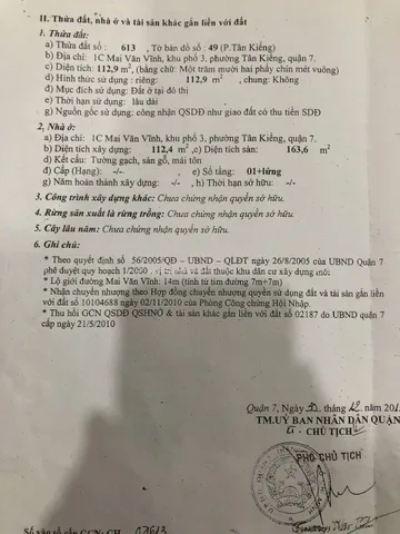 Gia Đình Cần Bán Nhà Mặt tiền 1C Mai Văn Vĩnh – Giá 27 tỷ