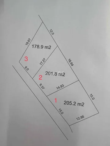 Bán đất 205m² full thổ cư ngang 15m giá 265 triệu tại Xã Trà Giang
